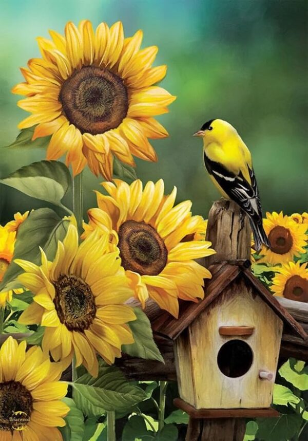 Goldfinch & Sunflowers Garden Flag