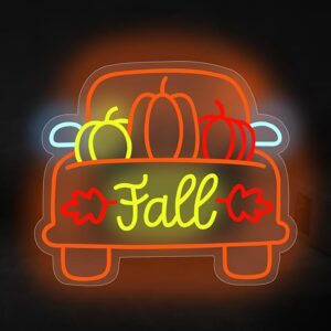 Fall Pumpkin Truck LED Neon Sign