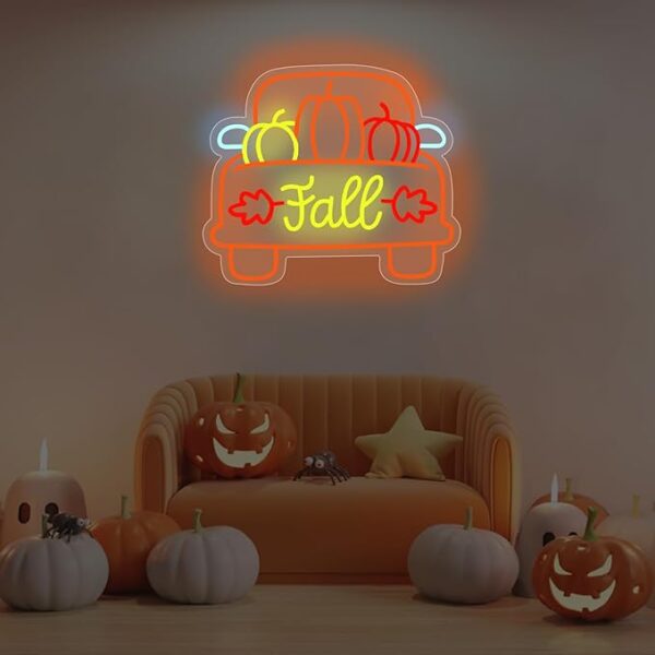 Fall Pumpkin Truck LED Neon Sign - Image 3