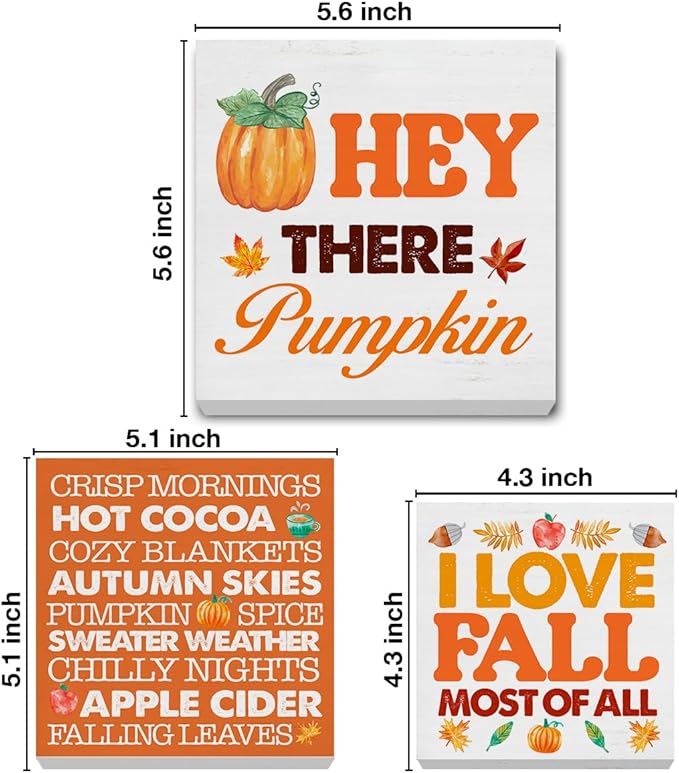 Fall Wood Box Signs (3-Piece Set) - Image 2