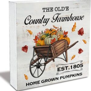 Rustic Pumpkin Wood Box Sign