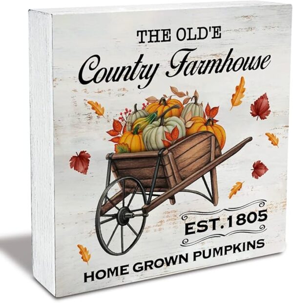 Rustic Pumpkin Wood Box Sign