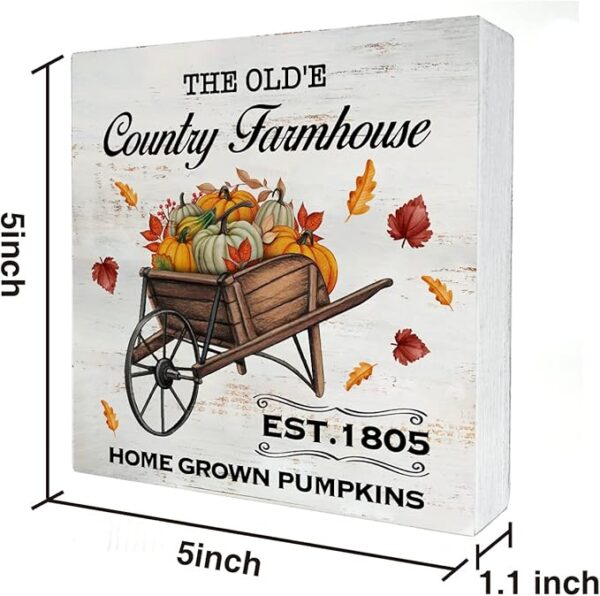 Rustic Pumpkin Wood Box Sign - Image 2
