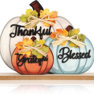 Fall Pumpkin Wooden Table Signs (3-Piece Set)
