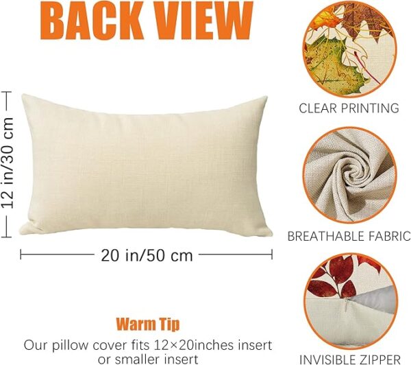 Fall Maple Leaves Lumbar Pillow Cover - Image 2