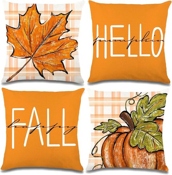 Fall Farmhouse Pillow Covers (Set of 4)
