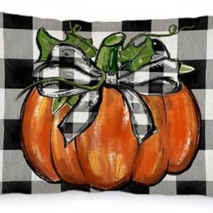 Buffalo Plaid Pumpkin Fall Pillow Cover