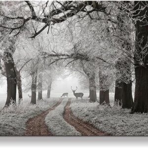 Snowy Forest Elk Canvas