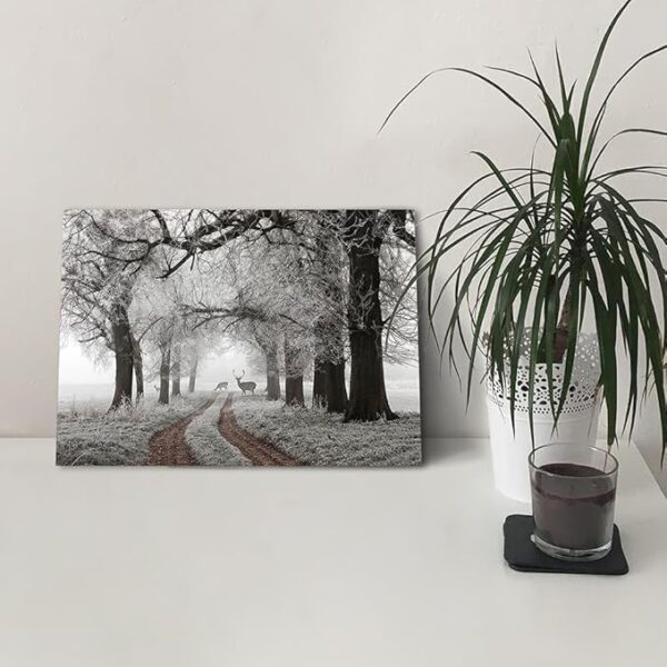 Snowy Forest Elk Canvas - Image 3