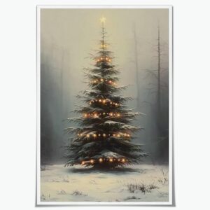 Retro Christmas Tree Print