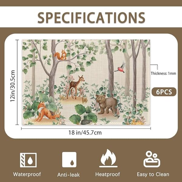 Winter Forest Placemats (Set of 6) - Image 4