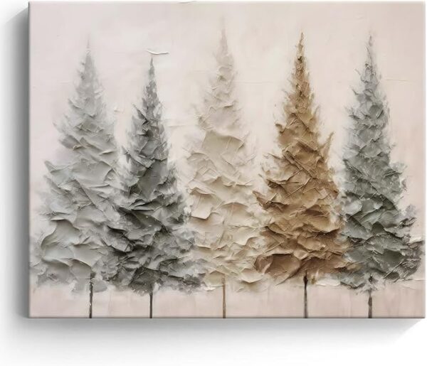 Minimalist Winter Forest Canvas Art