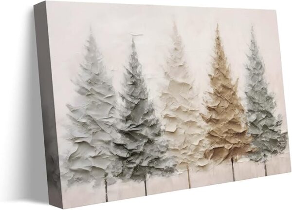 Minimalist Winter Forest Canvas Art - Image 2
