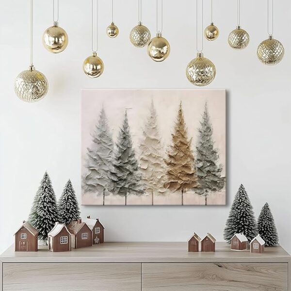 Minimalist Winter Forest Canvas Art - Image 3