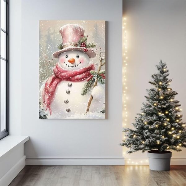 Snowman Christmas Canvas Art - Image 3