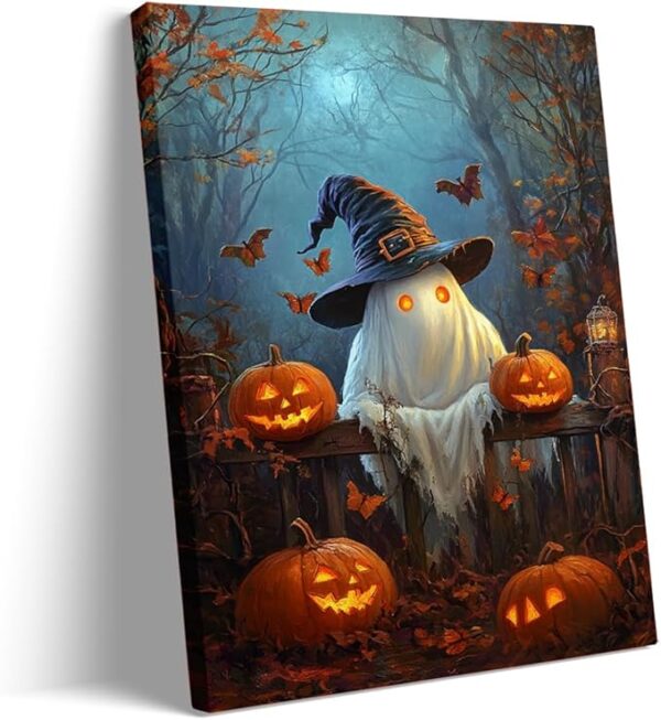 Friendly Ghost Halloween Canvas - 12x16in