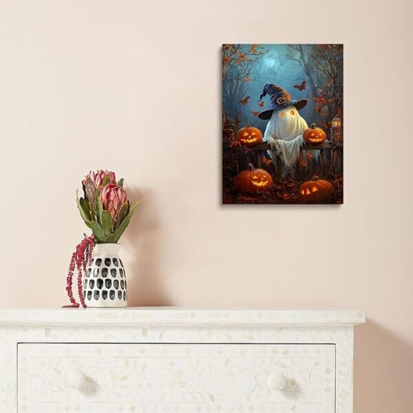 Friendly Ghost Halloween Canvas - 12x16in - Image 4