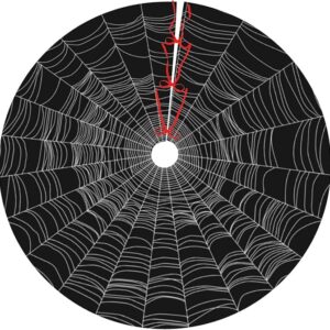 36" Spider Web Tree Skirt – Black & White Halloween Decor