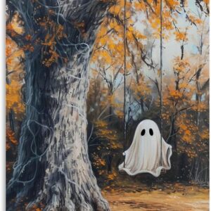 Ghost Swing Wall Art – Vintage Halloween Canvas