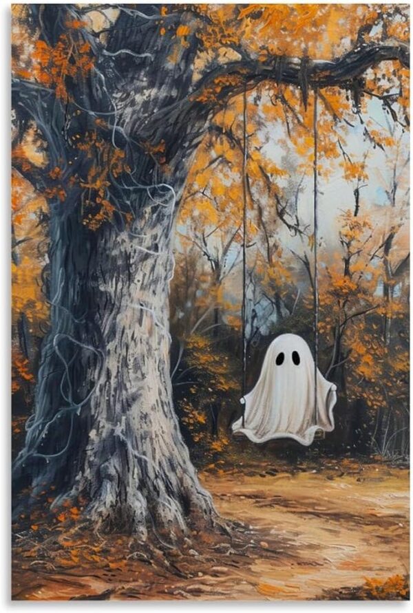 Ghost Swing Wall Art – Vintage Halloween Canvas