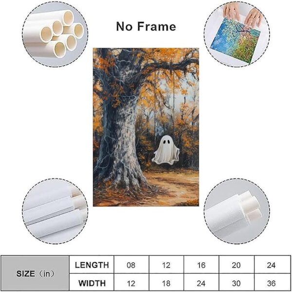 Ghost Swing Wall Art – Vintage Halloween Canvas - Image 2