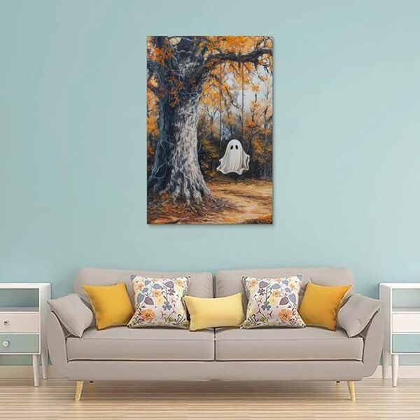 Ghost Swing Wall Art – Vintage Halloween Canvas - Image 4