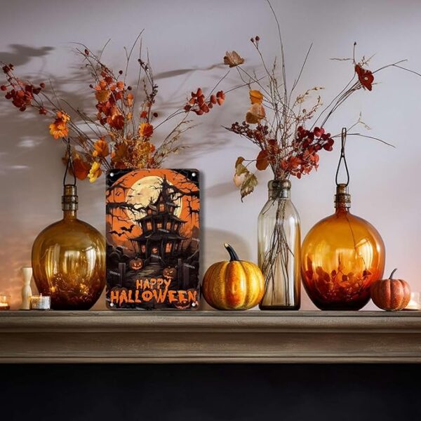 Happy Halloween Pumpkin Tin Sign - 8"x12" - Image 3