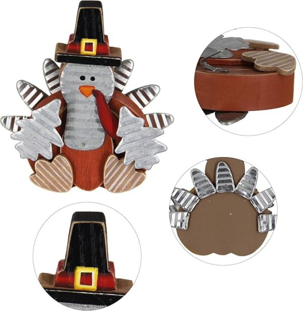 Wooden Tabletop Turkey Decor - Set of 2 - Image 4