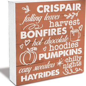 Rustic Fall Favorites Wood Box Sign (5x5 Inch)