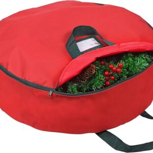 24" Christmas Wreath Storage Bag - Red