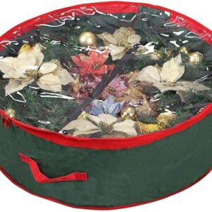 30" Wreath Storage Bag with Clear Window - Green