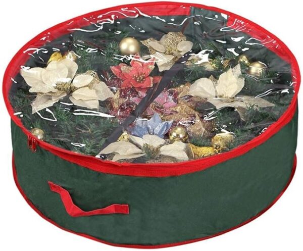 30" Wreath Storage Bag with Clear Window - Green