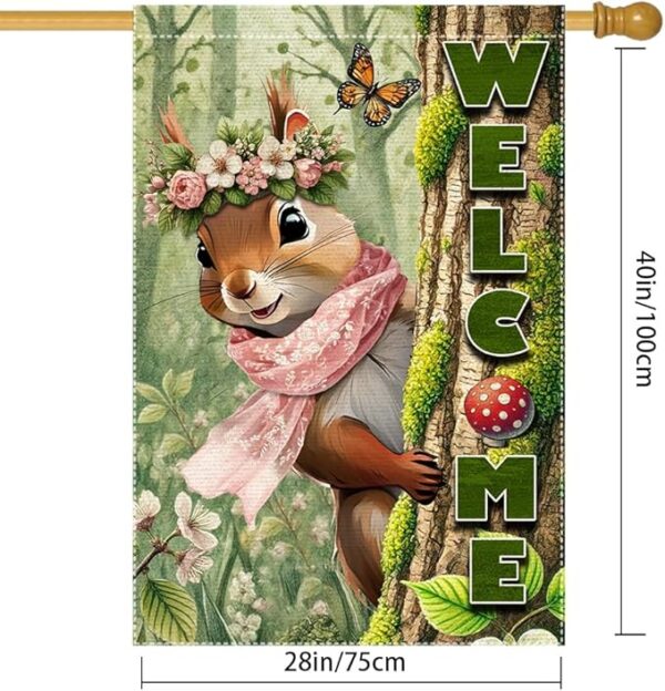 Nut Squirrel Winter Welcome Garden Flag - 12x18in - Image 3