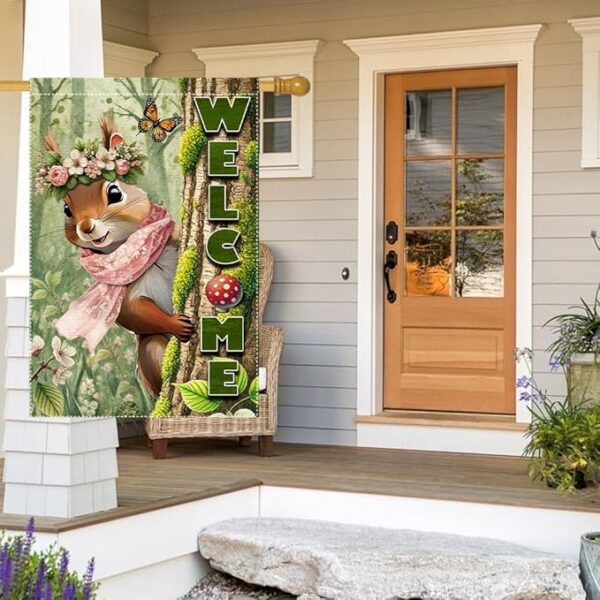 Nut Squirrel Winter Welcome Garden Flag - 12x18in - Image 4