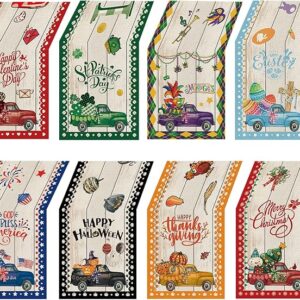 8 Pcs Holiday Truck Table Runners - 72 Inch