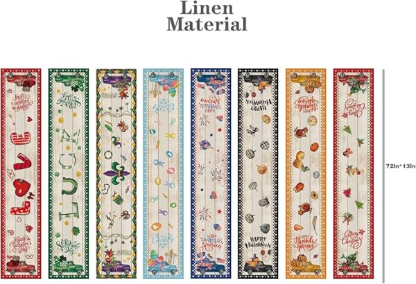 8 Pcs Holiday Truck Table Runners - 72 Inch - Image 2
