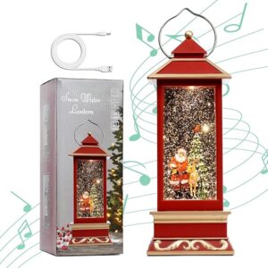 12" Musical Santa Snow Globe Lantern