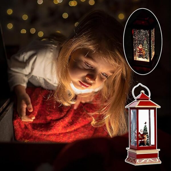 12" Musical Santa Snow Globe Lantern - Image 4