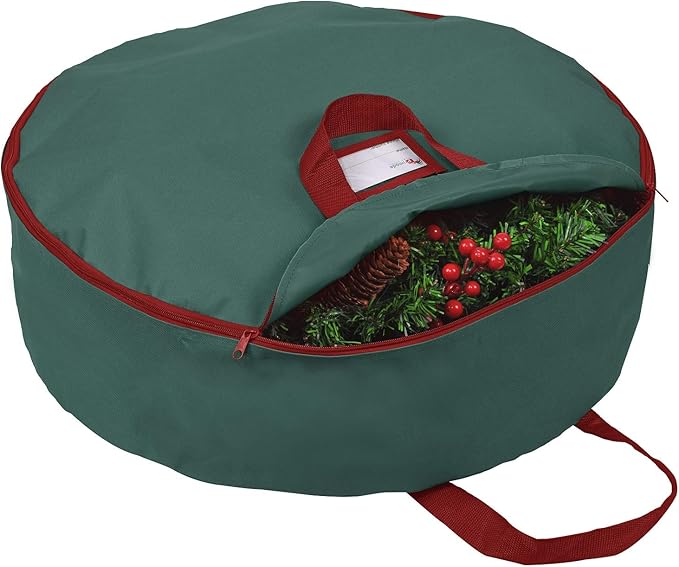 24" Christmas Wreath Storage Bag - Green