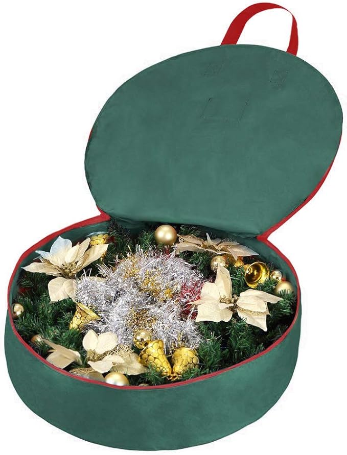24" Christmas Wreath Storage Bag - Green - Image 2