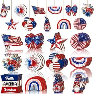 36-Pc 4th of July Wooden Ornaments