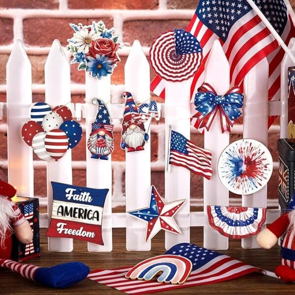 36-Pc 4th of July Wooden Ornaments - Image 2
