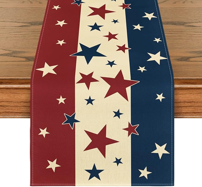 Stars & Stripes 4th of July Table Runner - 13x72in