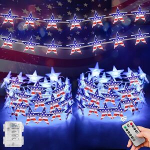 2-Pack 4th of July Star Lights - 19.6FT (8 Modes & Timer)