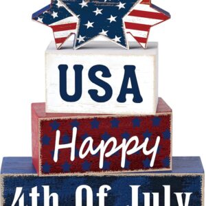 4-Pc Farmhouse 4th of July Wood Signs