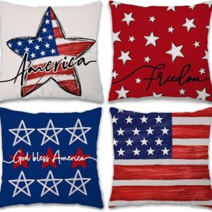 4th of July Pillow Covers 18x18 - Set of 4