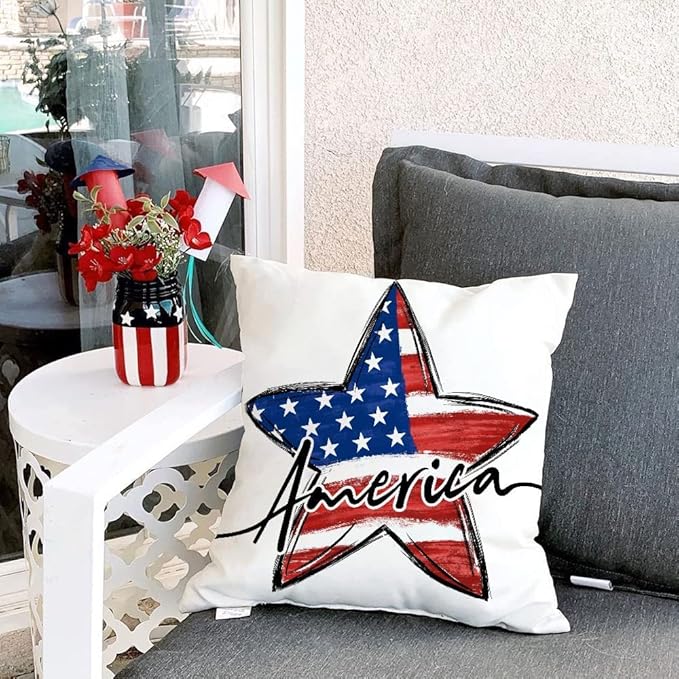 4th of July Pillow Covers 18x18 - Set of 4 - Image 2