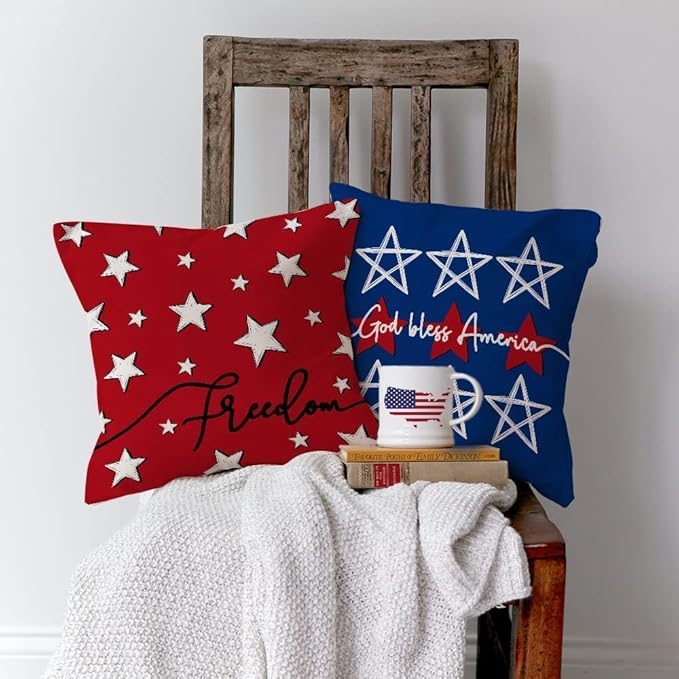 4th of July Pillow Covers 18x18 - Set of 4 - Image 3