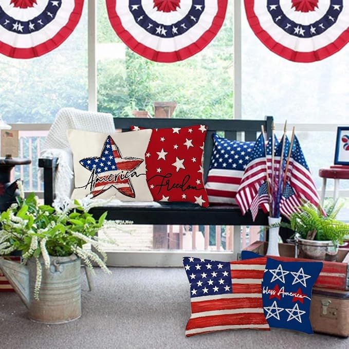 4th of July Pillow Covers 18x18 - Set of 4 - Image 4