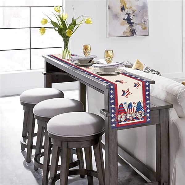 4th of July Gnome Table Runner - 13x72 Inch - Image 2